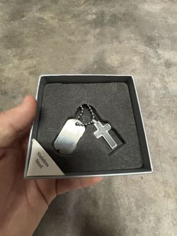 Cross & Dog Tag Necklace