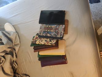13 Leather, Vinyl, And Cloth Checkbook Cases