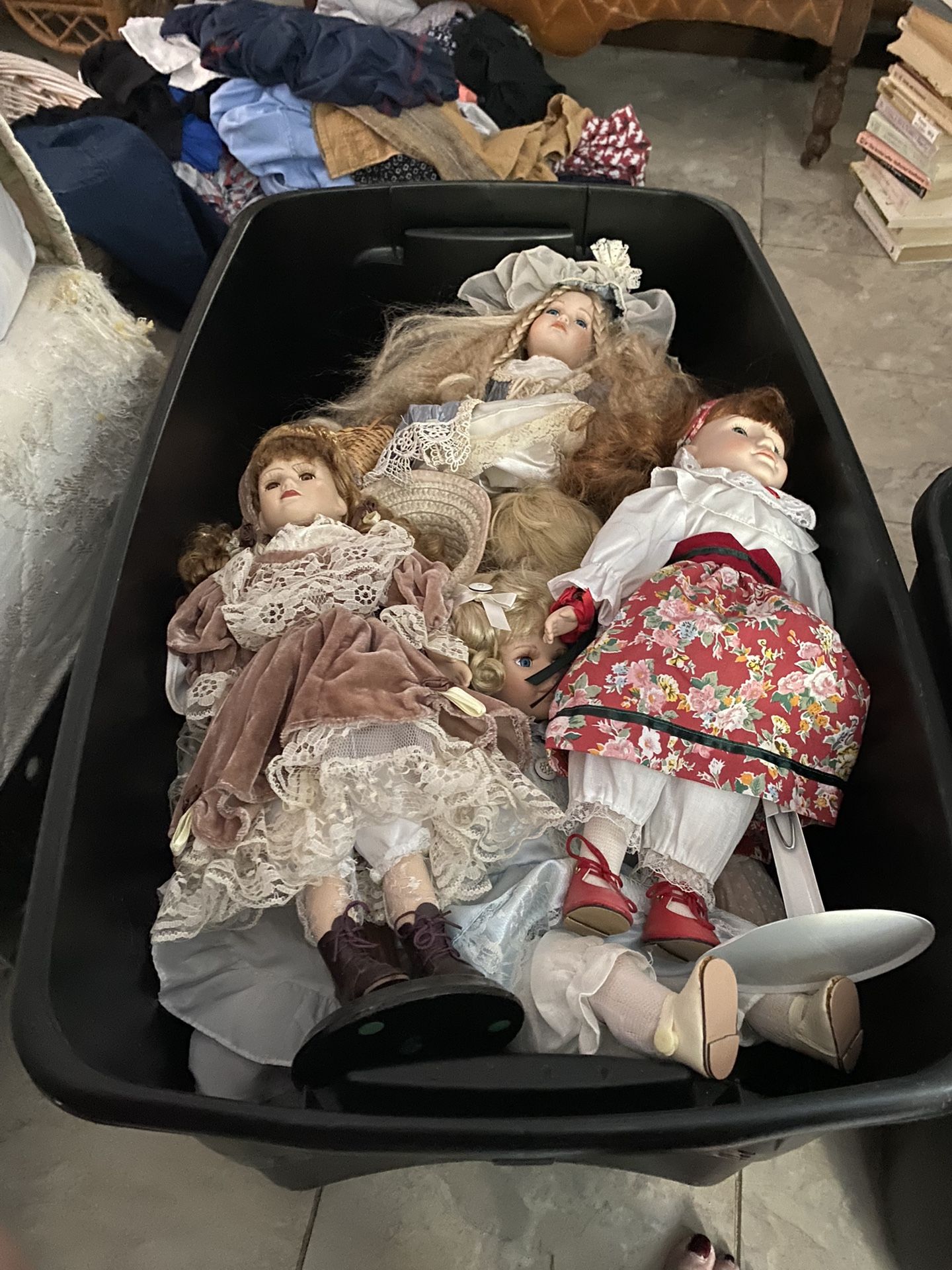 Tote Of Porcelain Dolls