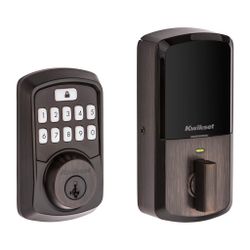 Kwikset 99420-002 Aura Bluetooth Programmable Keypad Door Lock Deadbolt Featuring SmartKey