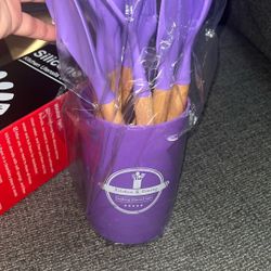 12 Piece /Set Of High-End Non Stick Silicone Kitchen Utensils With Ergonomic Wooden Handle - Heat-Resistant And Easy To Clean, Suitable For Cooking An