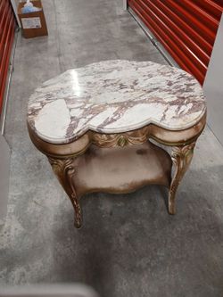 Antique table with marble top