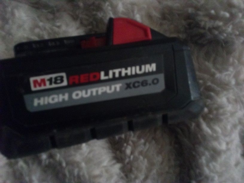 Battery: Milwaukee®, M18™ REDLITHIUM™, Li-ion, 1 Batteries Included, 6 Ah, HIGH OUTPUT™ XC