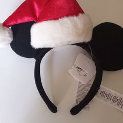 Disney Park's Santa Hat Mickey Mouse Ears Headband 