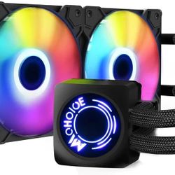 240mm CPU Water Cooler, ARGB CPU Liquid Cooler(AIO), All Intel & AMD Compatible, High Efficiency CPU Radiator, 2×120mm PWM Fan for CPU Liquid Cooling