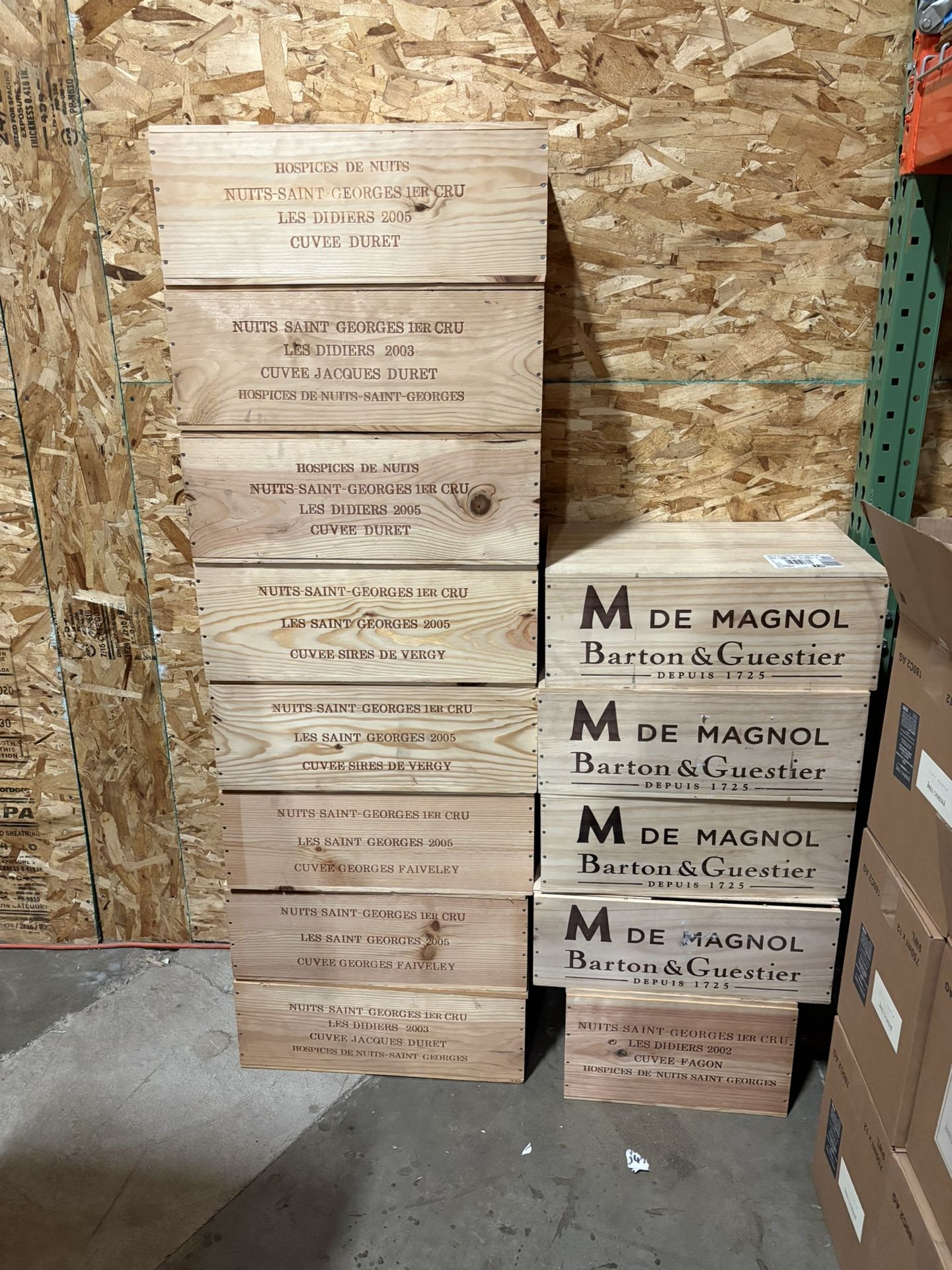 French & Chilean Wood Wine Boxes Crates 1er Cru Premier Cru