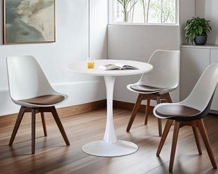 White Round Tulip Dining Table