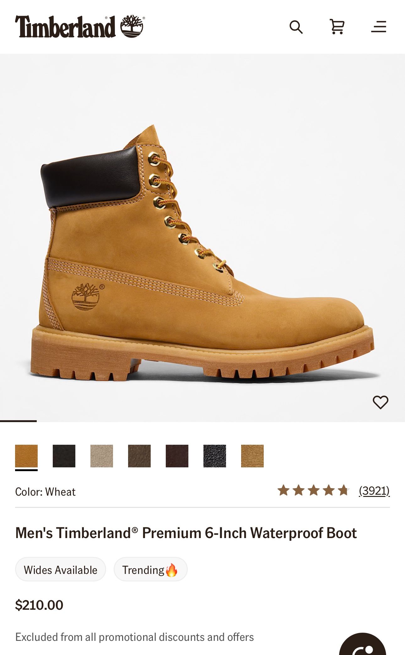Men's Timberland® Premium 6-Inch Waterproof Boot