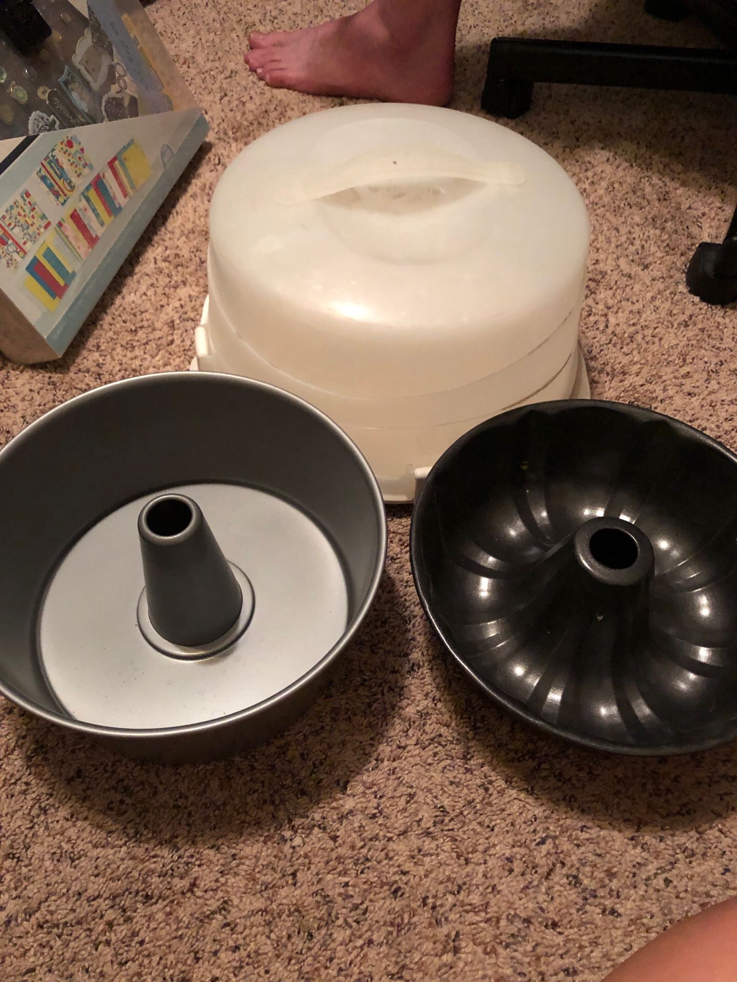 Cake container with two cake pans