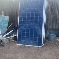 6 Solar 1 With A stand Panels Plus Set Up with Boat Battery 