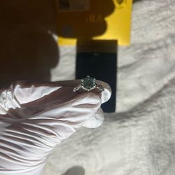 2 Carat Adjustable Moissanite Promise / engagement Ring Blue/green Color (best offer)