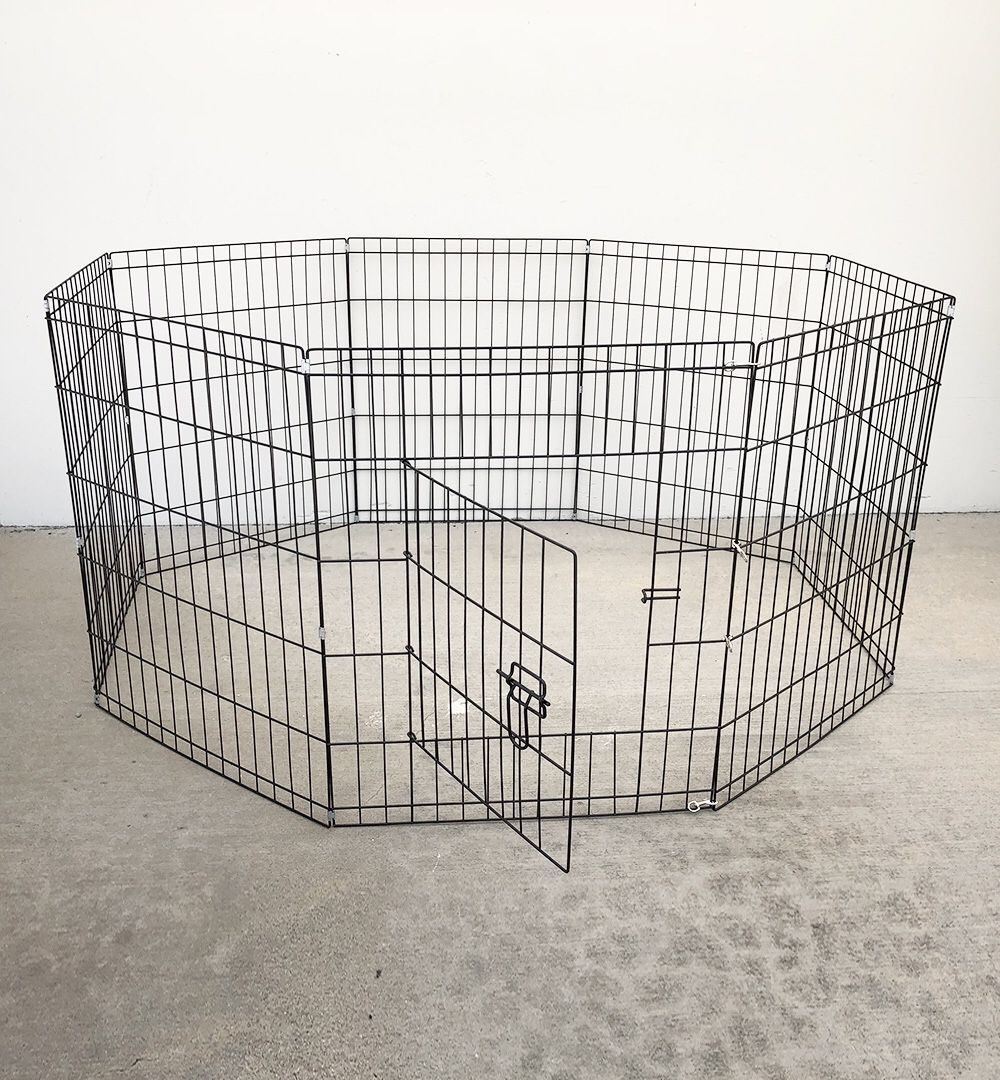 New $35 Foldable 30” Tall x 24” Wide x 8-Panel Pet Playpen Dog Crate Metal Fence Exercise Cage Play Pen