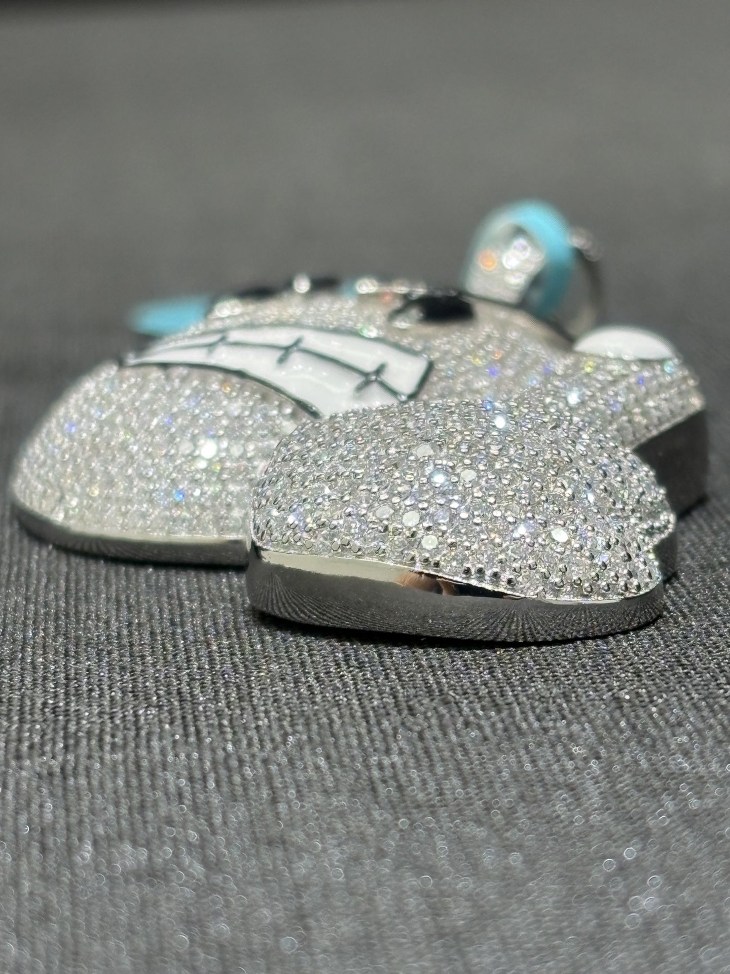 NEW Middle Finger Emoji Pendant Moissanite SS 7.23C.T VS.D Color