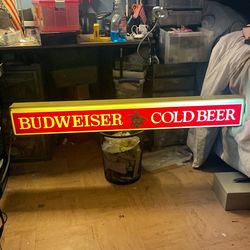 Budweiser Cold Beer Sign Vintage