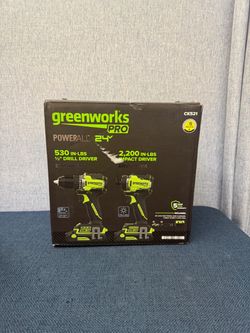 Greenworks Pro 24V Brushless Drill & Impact Driver Combo Kit CK521
