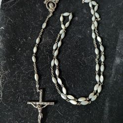 MOTHER OF PEARL/SILVER ROSARY