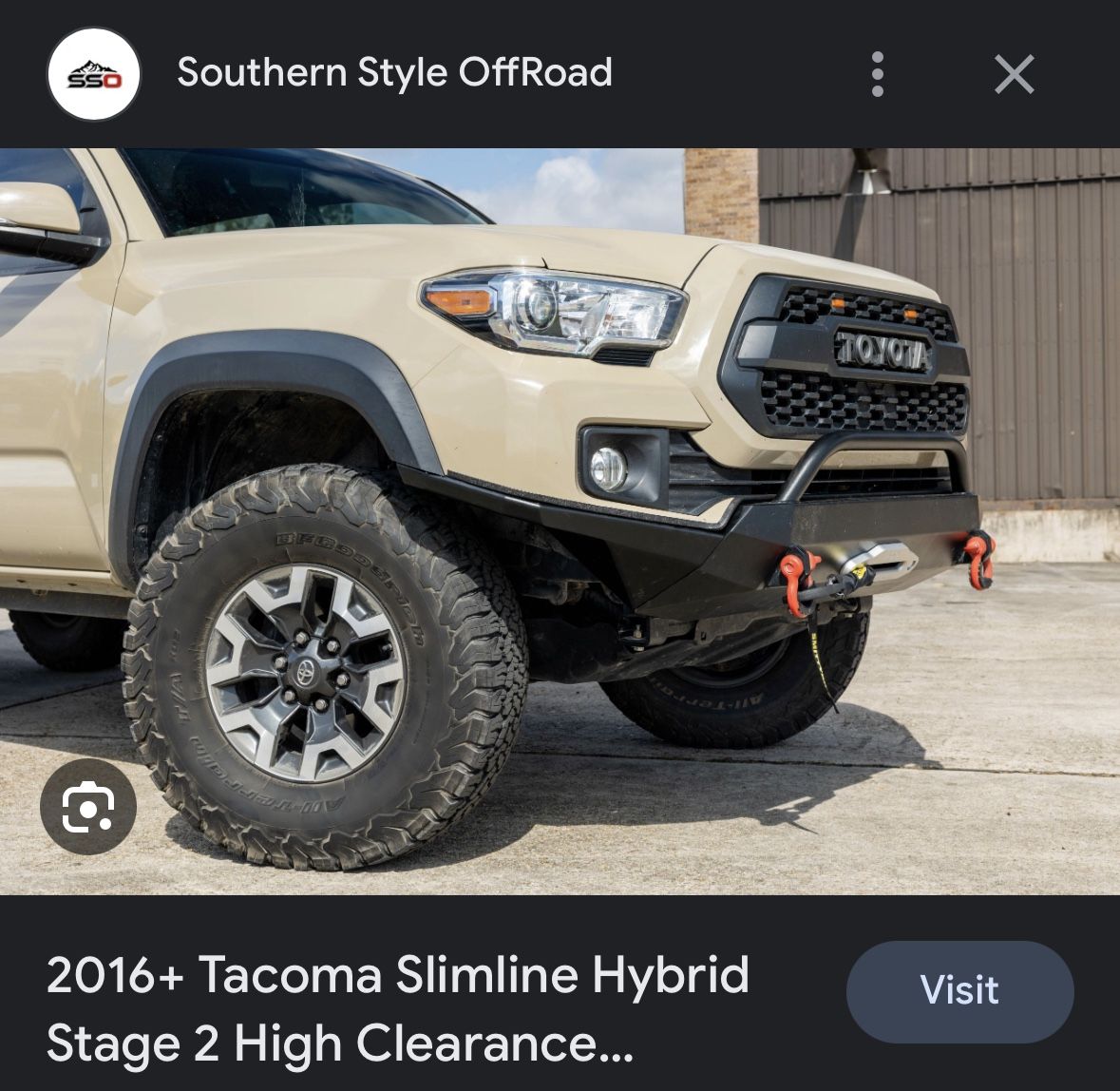 New- Southern style Offroad stage 2 Bumper 3rd Gen Toyota Tacoma