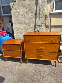 MCM west elm style dresser and night stand