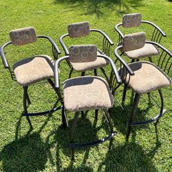 Kris Swivel Bar Stool with Back & Arms by Amisco