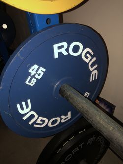Rogue calibrated plates set of 45, 35 and 10 lbs weights