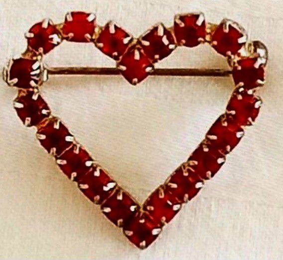 Rhinestone Heart Pin
