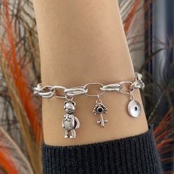 Silver bear key sun bracelet,S925 silver hearts circles bracelet,chunky bracelet,Bear bracelet,Circles Bracelet,Silver https://offerup.com/redirect/?o