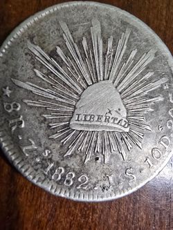 mw29045 Mexico Silver 8 Reales 1882   Guanajuato Mint  Chopmarked