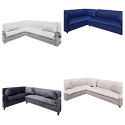  Brand NEW 7X9FT SECTIONAL COUCHES, OFF WHITE, DOMINO NAVY  VELVET CHARCOAL, DOMINO PEARL  FABRIC  Sofa / More Color FABRIC Available. 