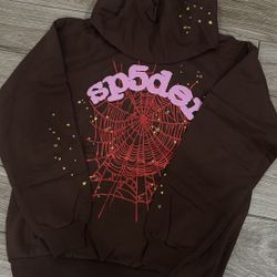 Brown And Pink Spider Hoodie
