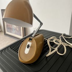 Vintage MCM Mid Century Hamilton Industries Desk Lamp Burnt Orange HC-18 Low/hi