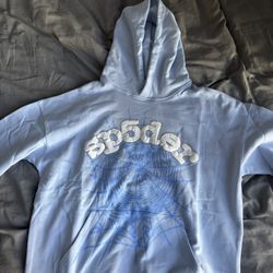Sp5der Hoodie,  Size Medium, Sky Blue Color way. 