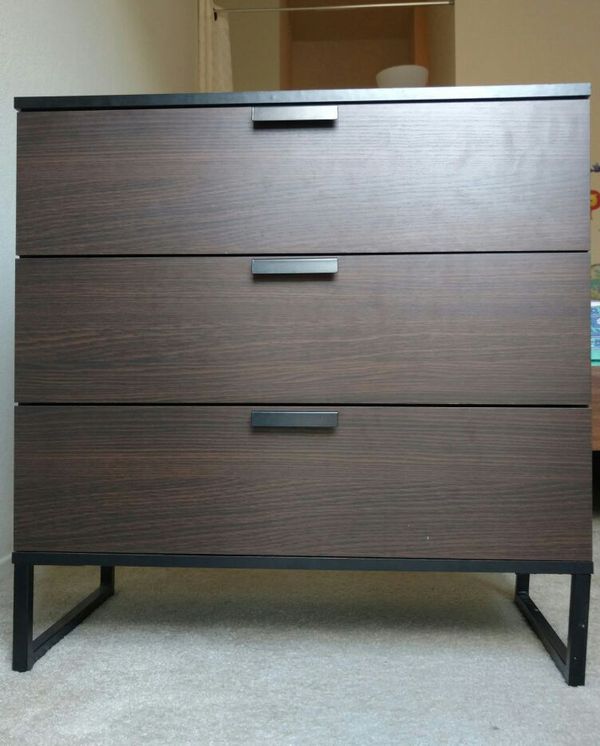 Ikea Trysil 3 Drawer Chest Dark Brown Black For Sale In Fremont