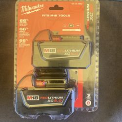 2 Pack Milwaukee Batteries 