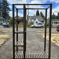 clothes rack with shelves 