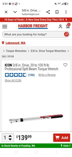 ICON 3/8 in. Drive Split Beam Torque Wrench