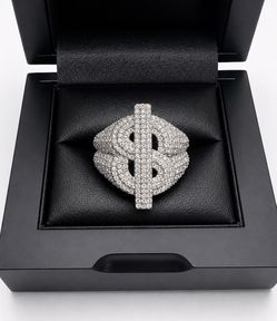 925 Sterling Silver 2.00CT MOISSANITE Dollar Sign Men’s Ring Size 10 or 11
