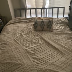 Queen Size Bed With Matress, 2 Night Stands 