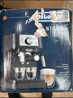 DeLonghi De'Longhi Stilosa Black and SS 15-Bar Pump Espresso Maker