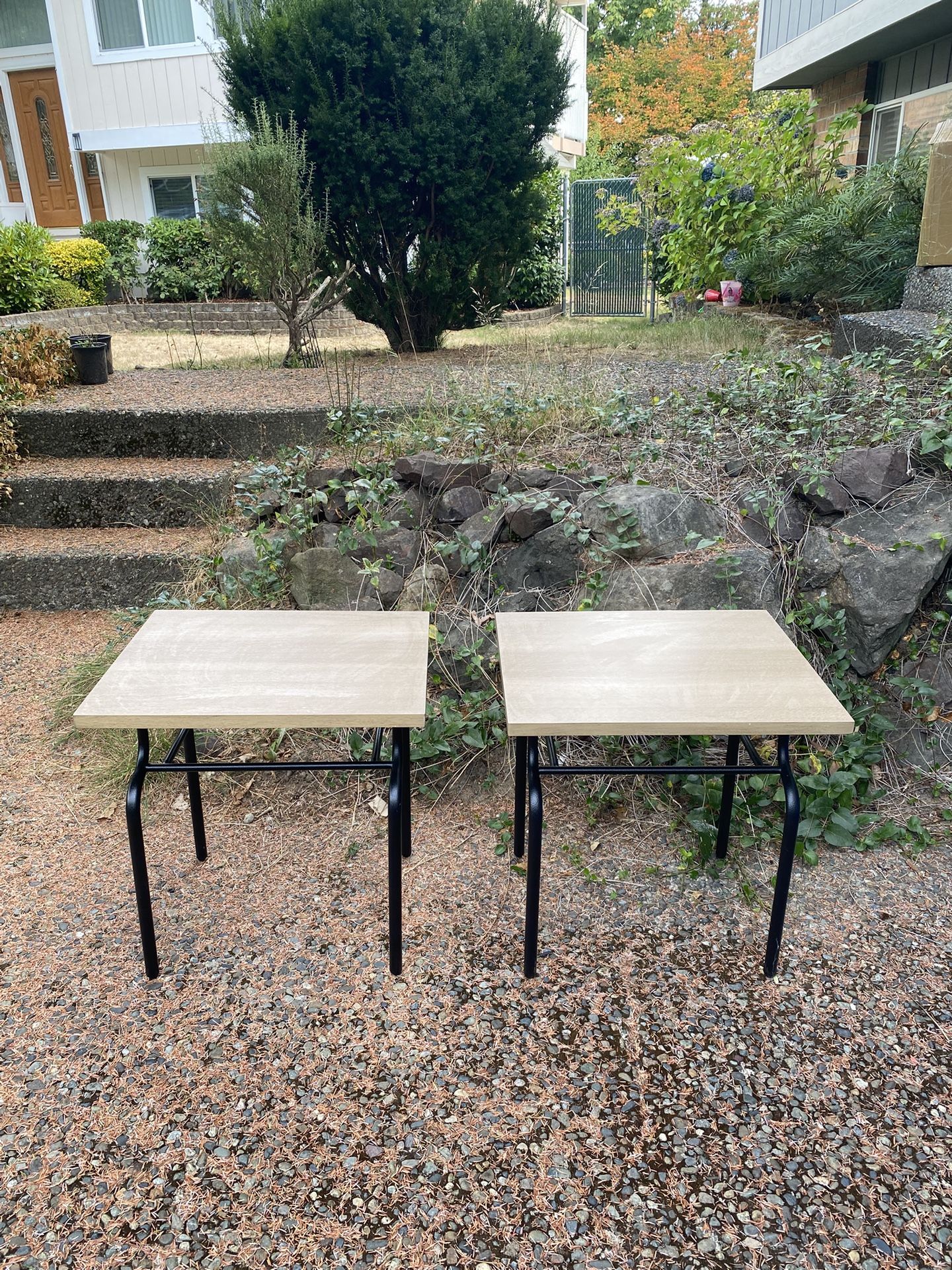 Solid Wood Side Tables Set