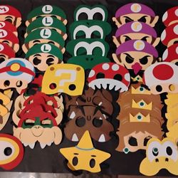 Mario Party Masks lot of 42 New 
