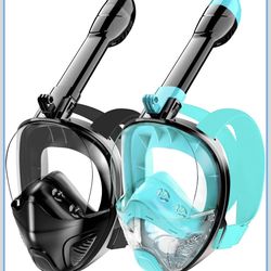 New Full Face Snorkel Mask for Adults Teen, Snorkeling Gear with Detachable Camera Mount, Panoramic 180° View, Anti-Fog Anti-Leak Snorkling Set for Ma