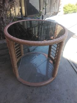 Vintage Wicker Cocktail Table 2 ft