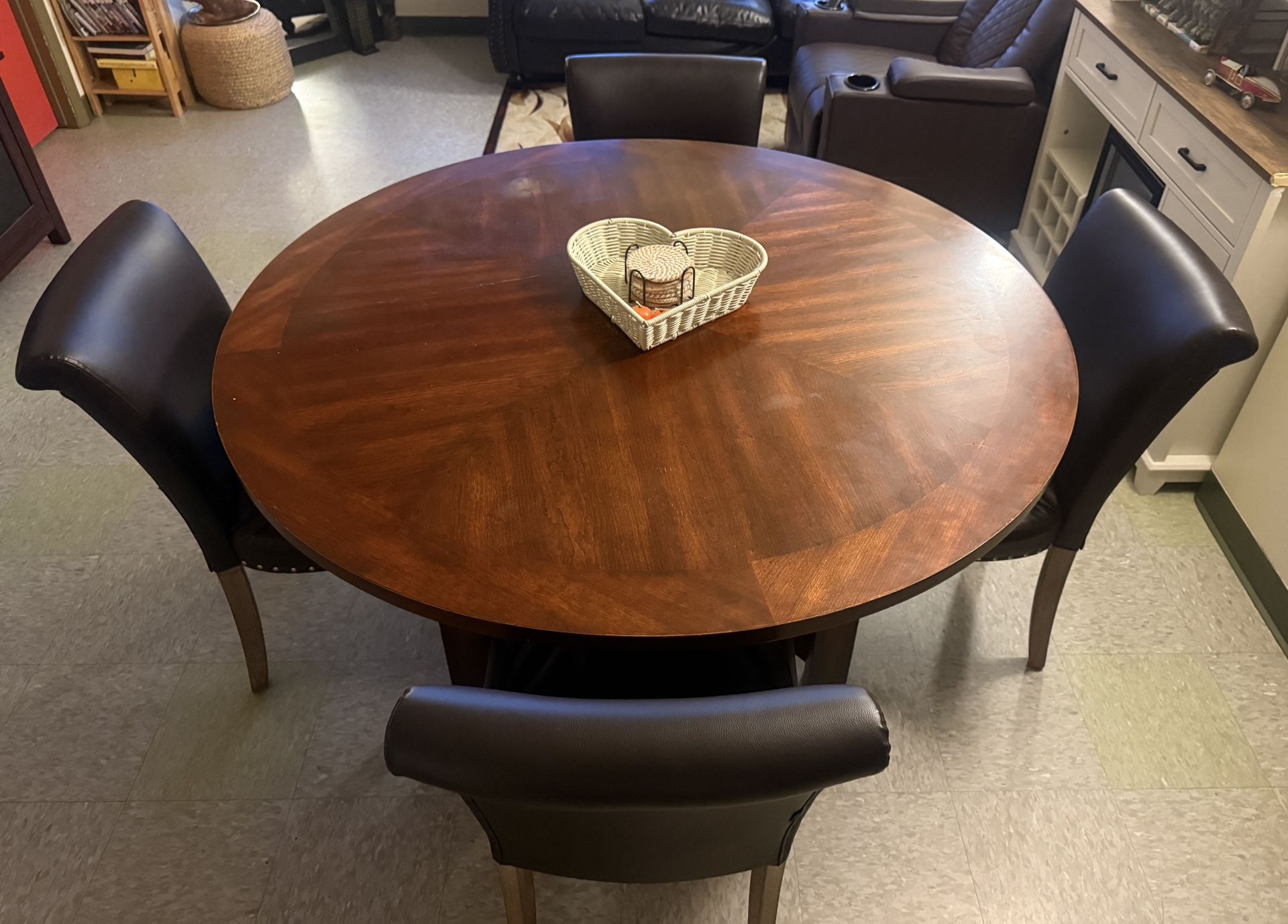 54 Inch Round Dining Table With 4 Chairs