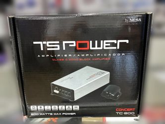 TS Power TC-800 Concert Class D Monoblock Car Amplifier, 800W Max Power, 250W RMS at 2 Ohms, Compact Subwoofer Bass Amp, Remote Bass Knob Included, Hi
