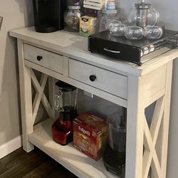Rustic coffee bar table
