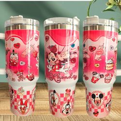 Minnie Mickey Mouse Valentine's Day Tumbler 40oz Stainless Steel
