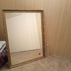 Bevelled Mirror w gold accents