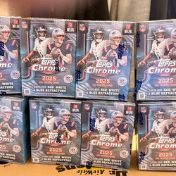 2025 TOPPS CHROME FOOTBALL SEALED Value BLASTER BOX  - LOT OF 8