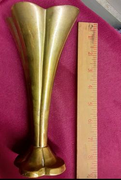 Heavy brass table unique design vase