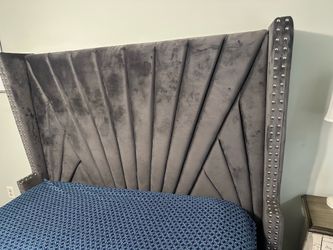 Queen Platform Bed and Headboard